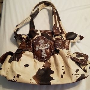 Cowhide Faux Leather Purse
